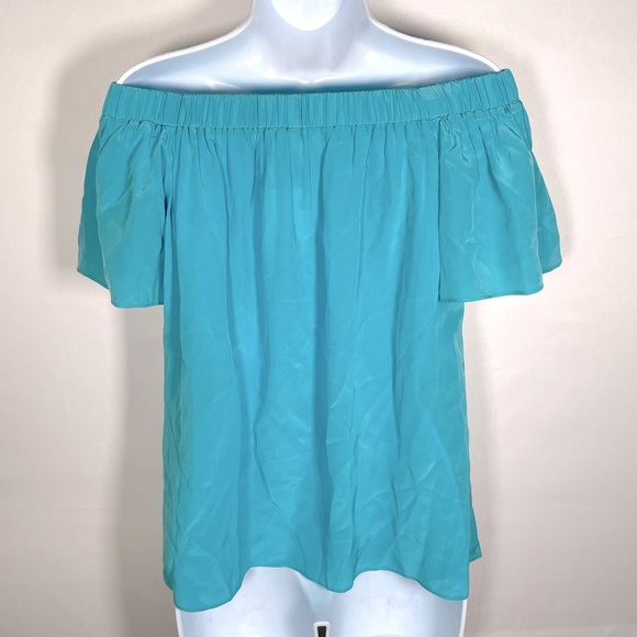 Turquoise Off the Shoulder Top Size Small Kaya Di Koko Made in LA - Picture 3 of 4